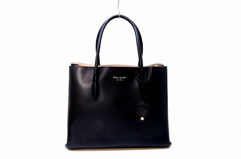 【中古】kate spade ケイトスペードニューヨーク レザー　ショルダーバッグ　トートバッグ ブラック kz..