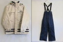 【中古】ellesse エレッセ By GOLDWIN スノーウェア フード付き 上下セット メンズ ネイビー/ホワイト kz5002219914