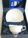 【中古】Meissen マイセン 波の戯れ ティーカップ&ソーサー ホワイト ok5006221108