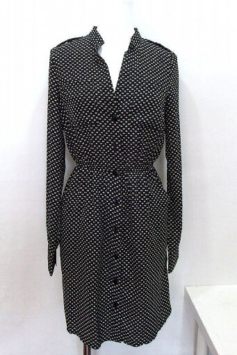 COSTA BLANCA 総柄 シャツワンピース チュニック XS 黒×白 kz3604135106 COSTA BLANCA 総柄 シャツワンピース チュニック XS 黒×白 kz3604135106