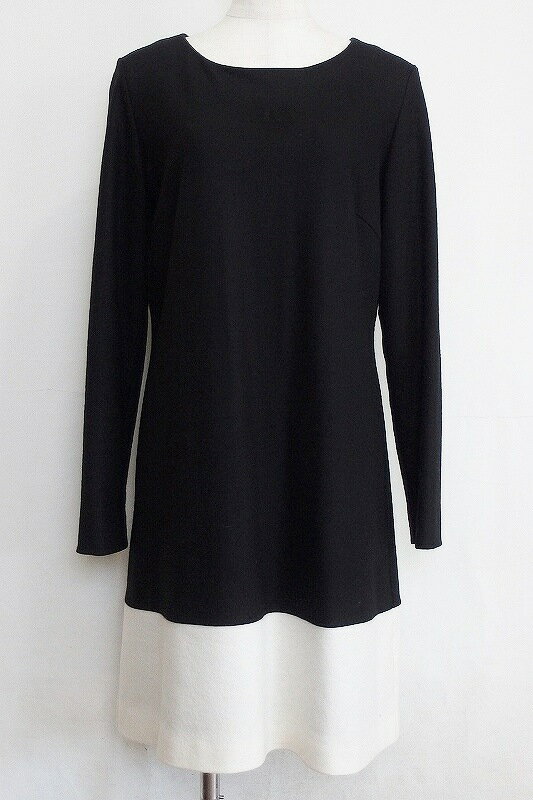 【中古】MADEMOISELLE ツートン切り替えワンピース 40 ブラック/ホワイト ok3604135099