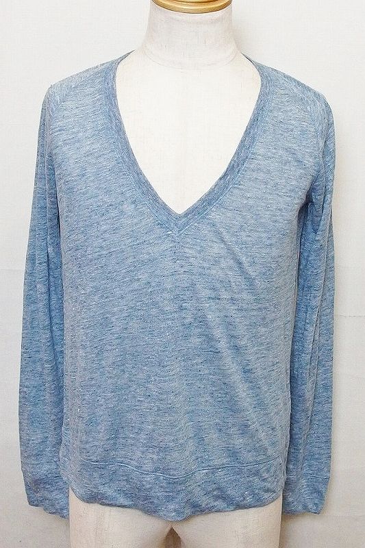 V-Neck - 【中古】theory(セオリー) Vネック　リネンセーター S ブルー系 ok3622146791