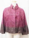 【中古】HUGO BOSS ヒューゴボス シルク混 モヘヤ ウール ショートコート 九部袖 IT:38 ワインレッド系×ブラウン kz3822160581