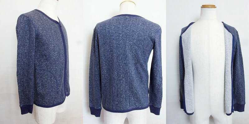 【中古】UNITED ARROWS ユナイテッドアローズ A DAY IN THE LIFE Vネック　ジップアップカーディガン メンズ S ブルー系 ok4004164199 2