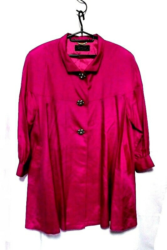 丝绸（丝） - 【中古】クレモナCremona シルク100％ ステンカラーコート 9 ピンク kz4008166327