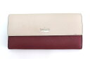 【中古】kate spade ケイトスペード レザー バイカラー 長財布 PWRU6438 ボルドー×ピンクベージュ kz4202175085