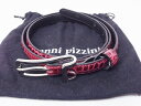 【中古】GIANNI PIZZINI クロコ型押し 細ベルト *劣化による裏地ヒビ 85/6881 nm4202174450