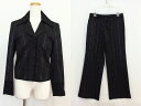 【中古】CANTARELLI シルク混 パンツスーツ セットアップ I:42 ブラック ok4012167700