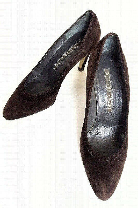 【中古】BOUTIQUE OSAKI パンプス　スエード 23　1/2 ブラウン ok4014169008