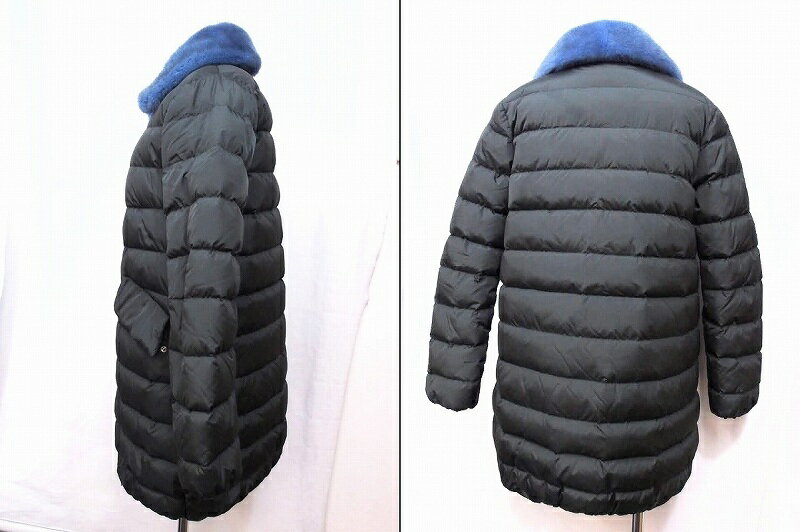 【中古】MONCLER モンクレール INDIS　襟ミンクファー　ダウンコート 0 ダークグリーン nm4024162500