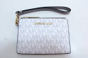 【中古】MICHAEL KORS マイケルコース リストレット パスケース MKモノグラム ホワイト×グレー kz4824219013