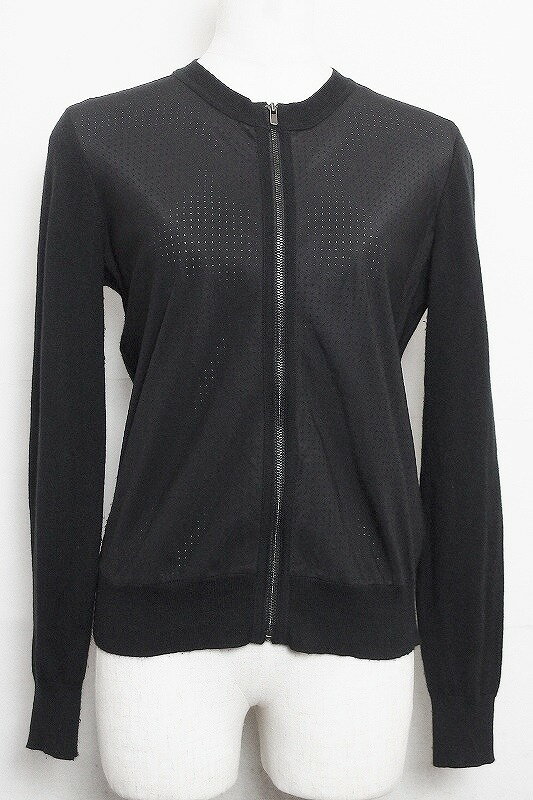 乐天商城 - 【中古】BANANA REPUBLIC バナナリパブリック パンチングドットデザイン　ジップアップブルゾン　異素材使い XS ブラック ok4216182811