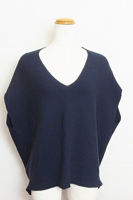 V-Neck - 【中古】JOURNAL STANDARD ジャーナルスタンダード Vネック　サマーニット　オーバーニット　フレンチスリーブ ネイビー ok4220184528