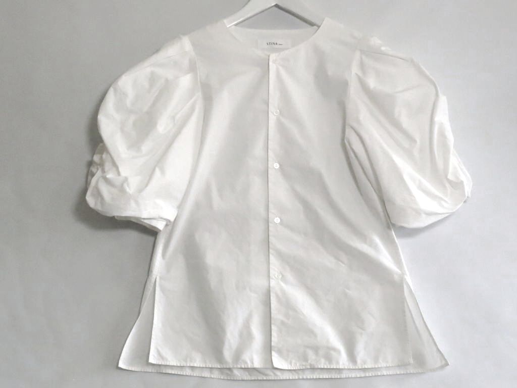 Rakuten - 【中古】 STINA Closet バルーンスリーブ コットン　ブラウス　ボリューム袖　22SS ・FREE 21STINA-22SS-SH01 ok5008222007