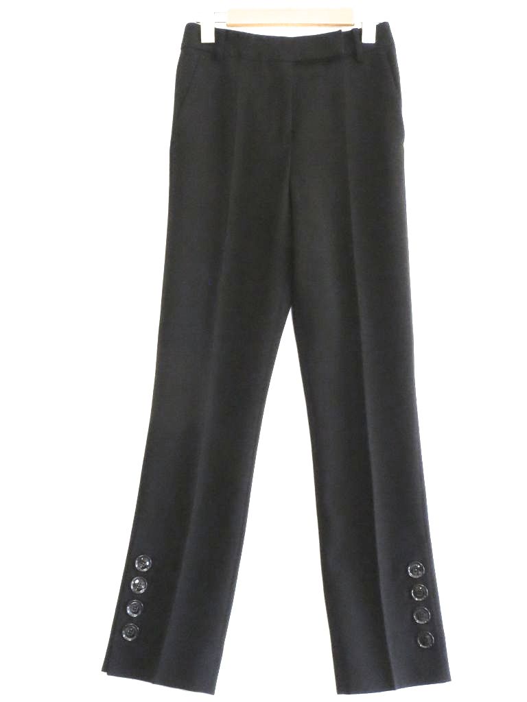 乐天商城 - 【中古】MAX MARA マックスマーラ 白タグ　ファーストライン　ストレッチ　裾サイドボタン ロングパンツ ブラック ok5010222790