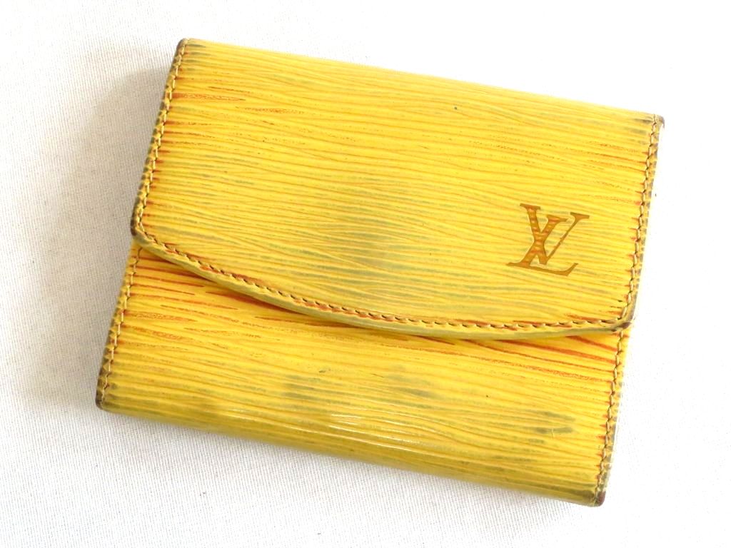 【中古】LOUIS VUITTON ルイ・ヴィトン エピ　コインケース イエロー/パープル sy5014224656