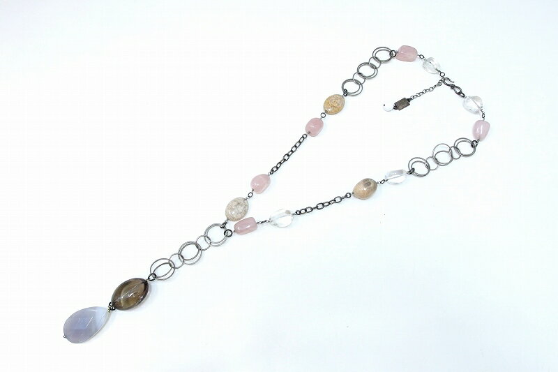 【中古】Philippe Ferrandis フィリップフェランディス 天然石 カラーストーン ロングネックレス ピンク×クリア×ベージュ系 kz5020226828(4)