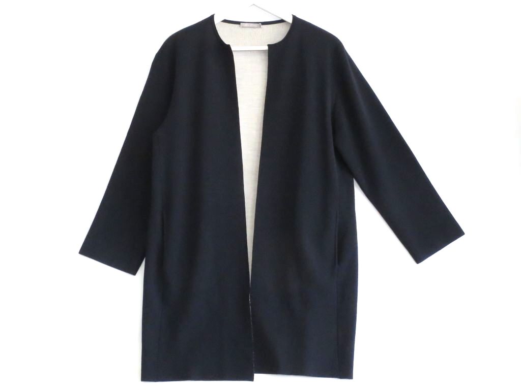 Rakuten - 【中古】theory luxe セオリーリュクス ALLAN DANESHA ダブルフェイス　コクーン　ロングカーディガン ・38 7303737 濃紺 sy5010223084