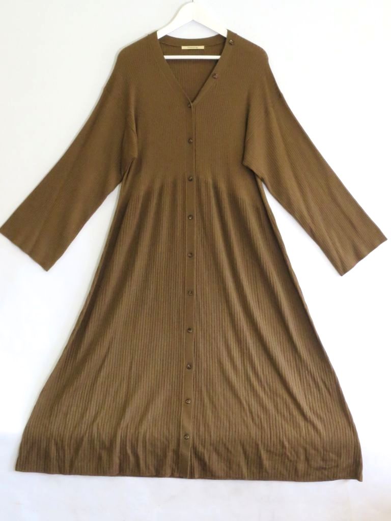 乐天商城 - 【中古】Curensology カレンソロジー ニット　長袖 ワンピース　前身頃ボタンデザイン　リブ　アクリル　ストレッチ ・F ok5022228007