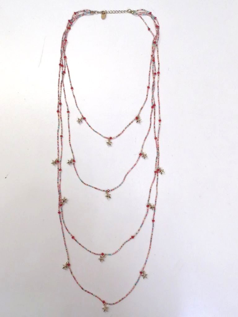 Rakuten - RED VALENTINO レッドヴァレンティノ イタリア製　ビーズネックレス スターモチーフ 赤系 sy5022227673