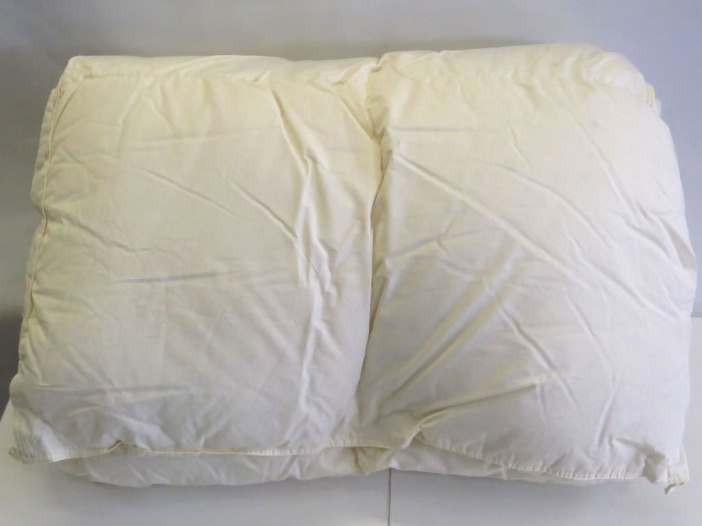 【中古】bellemaison ベルメゾン 合い掛けふとん 千趣会 フランス産羽毛使用 ウォッシャブル【クリーニング済み】 クリーム kz5012223888