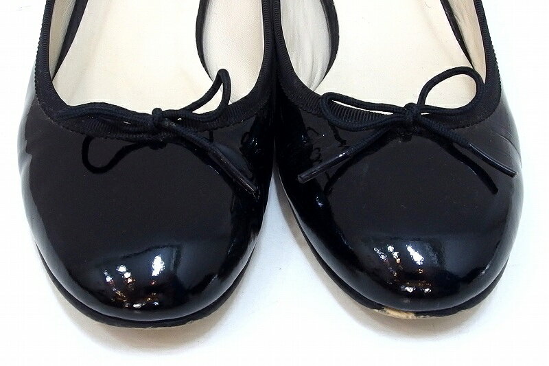 【中古】agnes b アニエスベー ローヒール バレエシューズ パンプス パテントレザ...