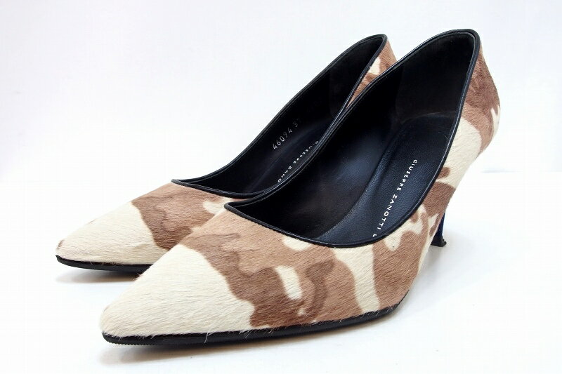 Rakuten - 【中古】GIUSEPPE ZANOTTI ジュゼッペザノッティ ハラコ カモフラージュ柄 ポインテッドトゥ パンプス 37・23.5cm相当 kz5204230331