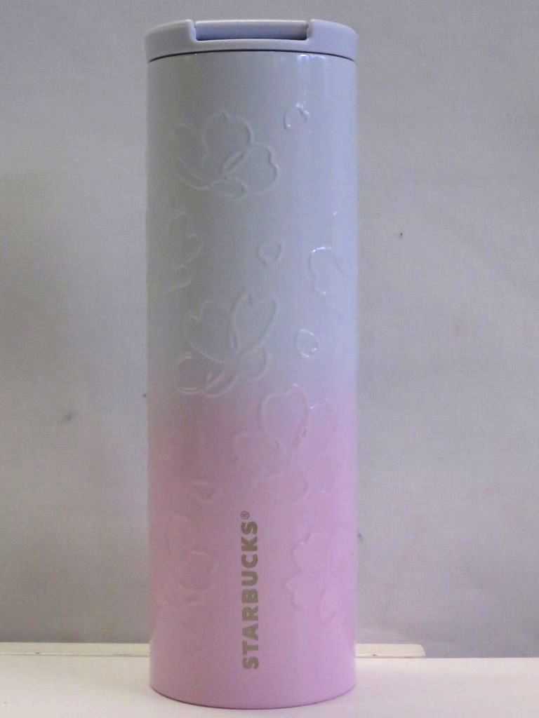 乐天商城 - 【中古】Starbucks スターバックス SAKURA 2022 ステンレスタンブラー　エンボスブルーム 473ml ブルー|ピンク kz5206230853