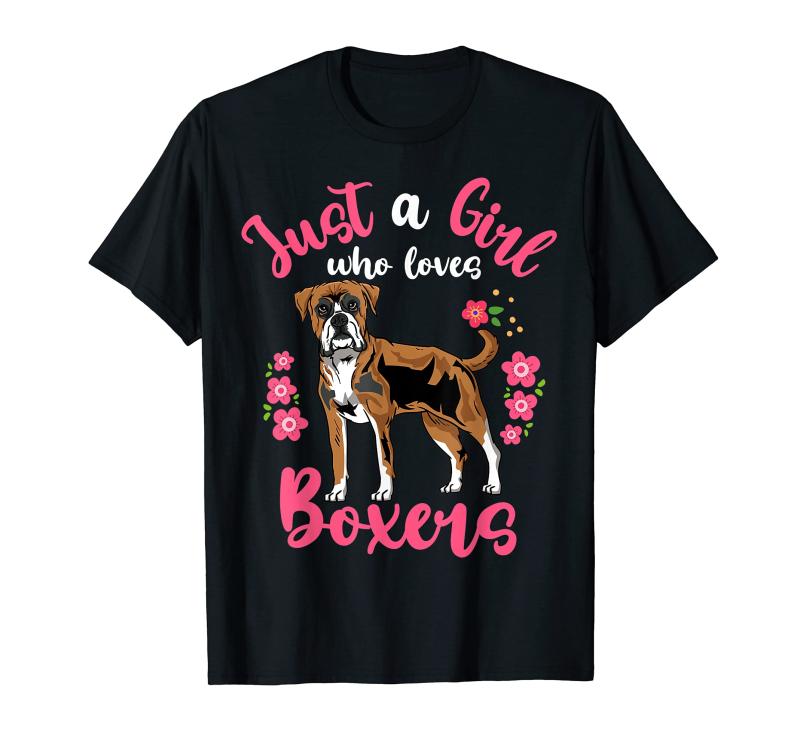乐天商城 - ボクサー犬 Just a Girl Who Loves ボクサーパンツ Tシャツ