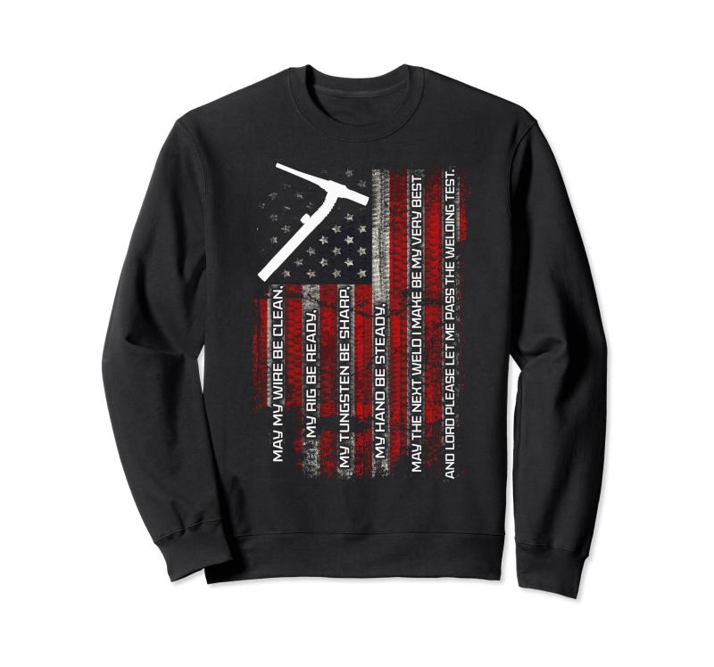 Welder Prayer 長袖Tシャツ アメリカ国旗 Tig Welding トレーナー
