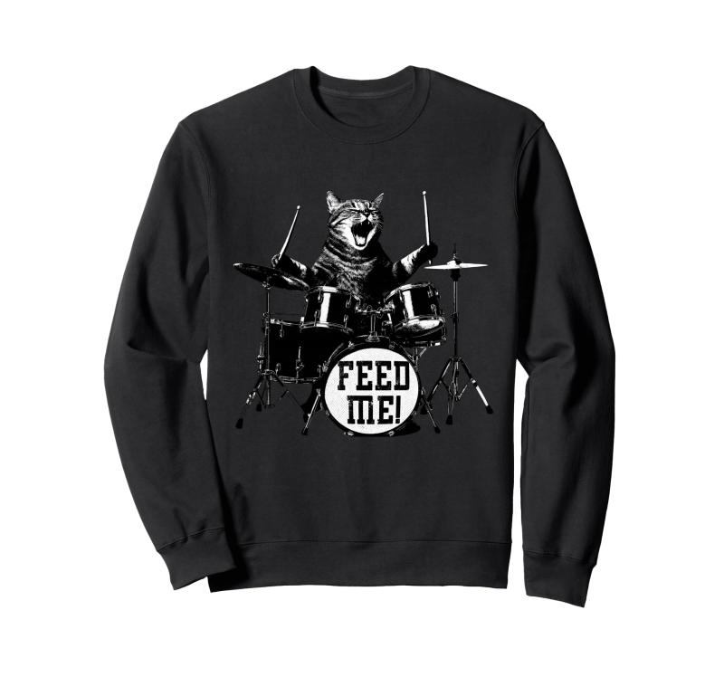 猫 ロックンロール パンク バンド 猫柄 猫好き ROCK 面白い おしゃれ かっこいい 大きいサイズ CatDrum..
