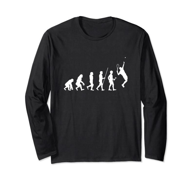 乐天商城 - 進化系テニスプレイヤー ラケット ボール 裁判所 スポーツ プレゼント 長袖Tシャツ