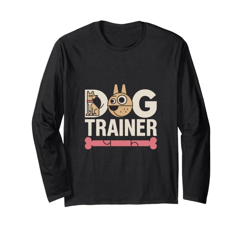 ドッグトレーナー 楽しい犬のハンドラー グラフィック 長袖Tシャツ