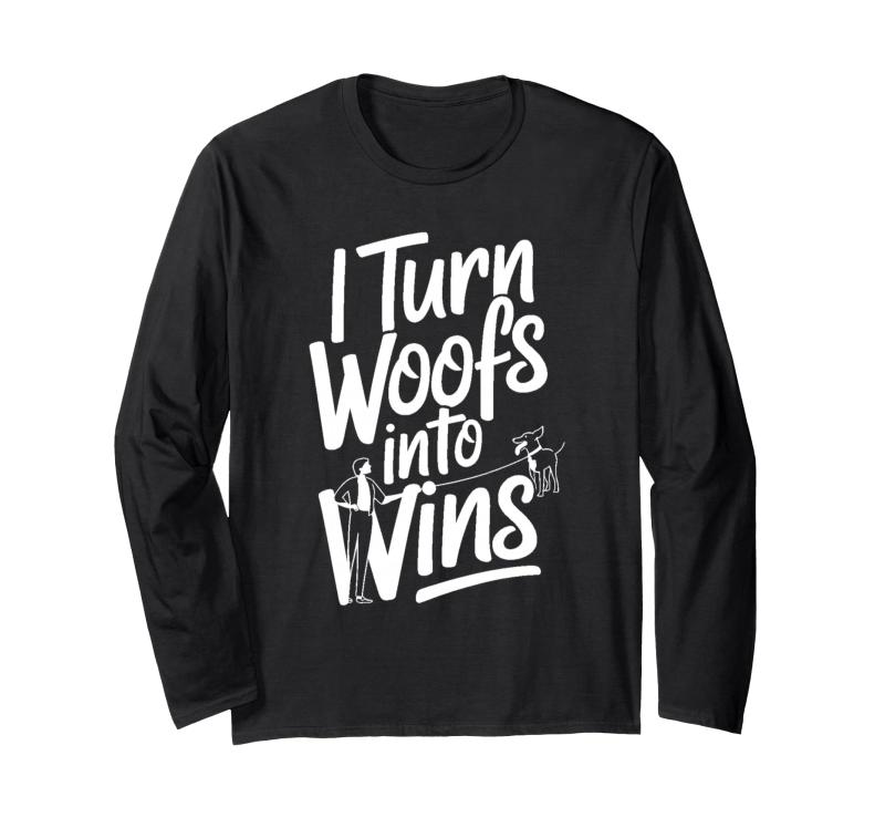 Rakuten - ドッグトレーナー I Turn Woofs and Wins Funny Dog Walker 長袖Tシャツ