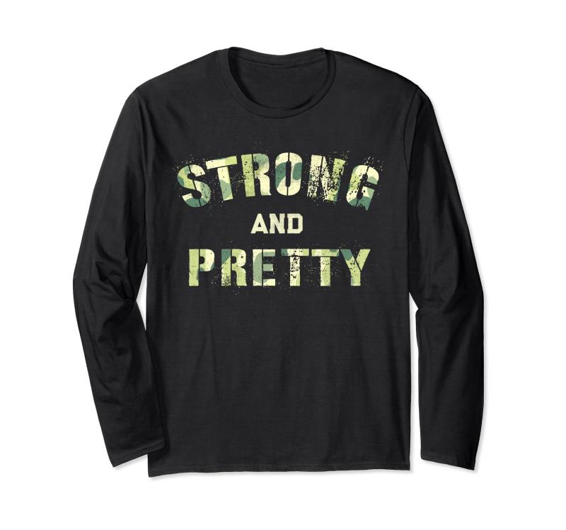 Workout Girls STRONG and PRETTY Health Trainer Camouflage 長袖Tシャツ
