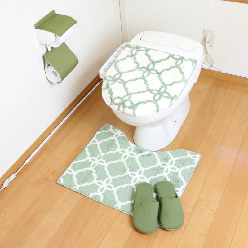 トイレマット 4点セット グリーン 兼用型 吸着タイプ オカトー ソポ ゼリージュ 夏 サマー