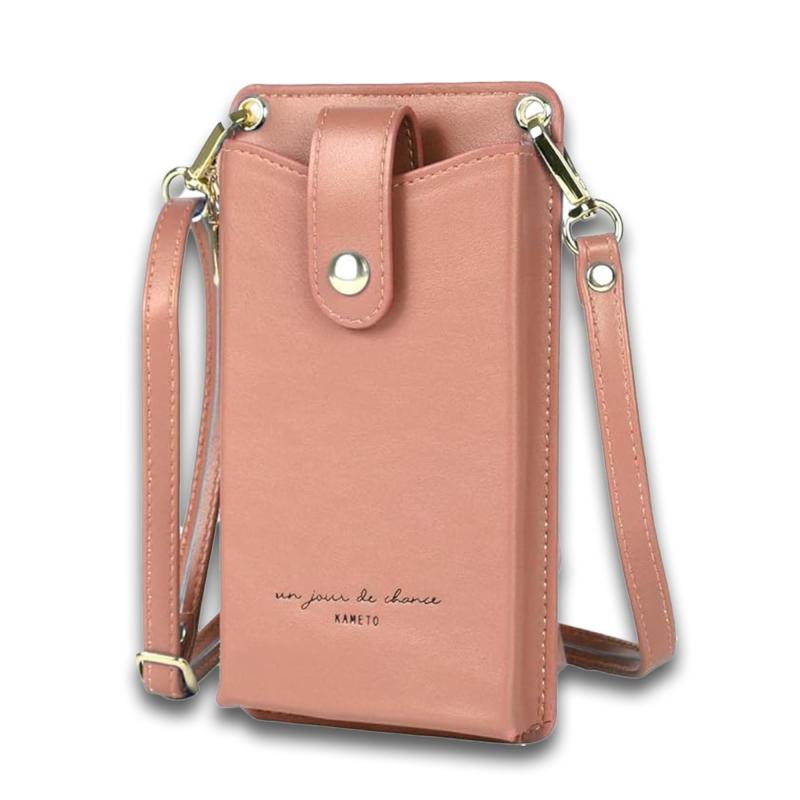 [亀登鞄製作所] スマホポーチ レディース スマホショルダー ショルダーバッグ (柔らかいベルトで長時間の使用でも快適な着け心地) 斜めがけ 携帯ポーチ ポシェット 手提げ 人気 可愛い 軽
