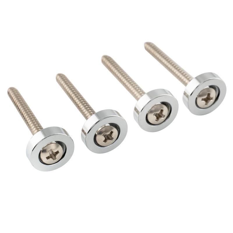 Musiclily Pro 15mm スチール製 ネックジョイントブッシュとビス エレキギター/ベース用 (4個セット)
