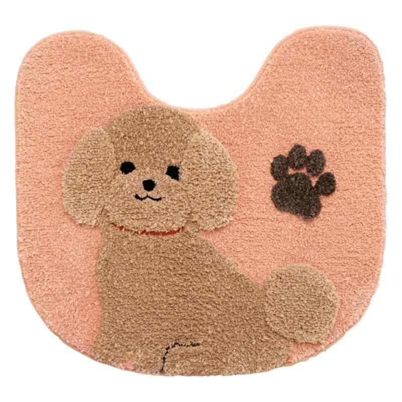 オカ(OKA) ファンディットアニマル トイレマット 55cm×60cm プードル ベージュ(かわいい マット 犬 いぬ ふわふわ)
