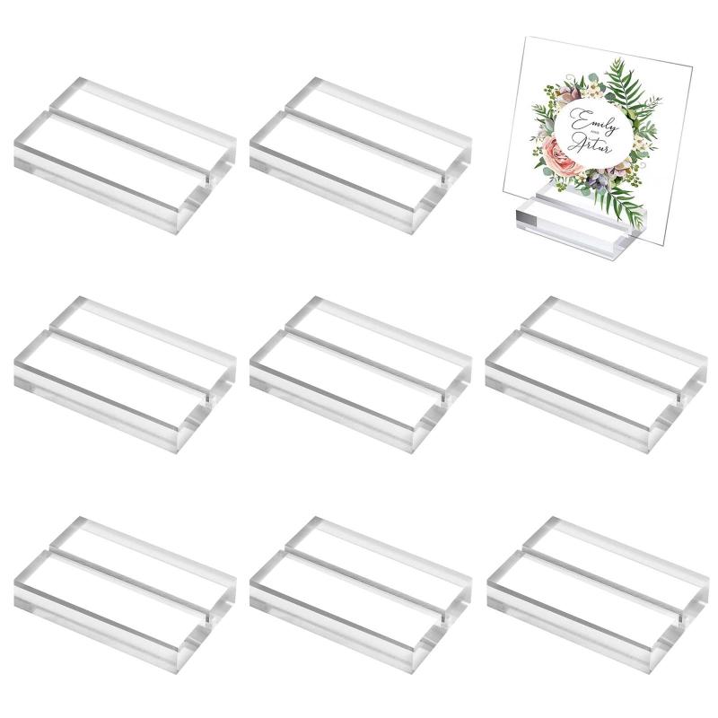 カードスタンド（8個入） アクリルスタンド メモスタンド 名刺スタンド 透明 カード立て 卓上スタンド ..