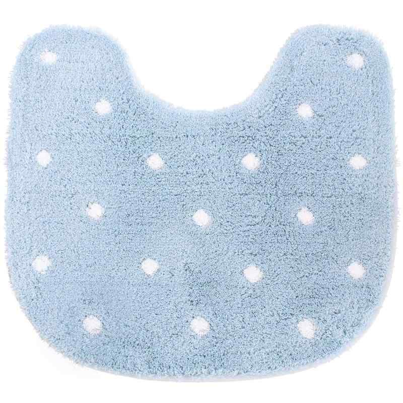 オカ トイレマット ブルー 約55cm×60cm ピュアコロン ミュー (水玉 ベーシック)