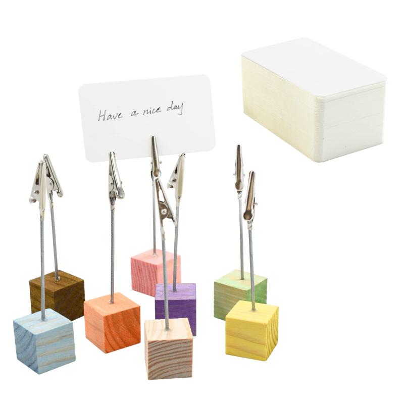 Enkrio 木製 写真 メモホルダー メモクリップ カードスタンド フォトカード ホルダー メモスタンド 状..