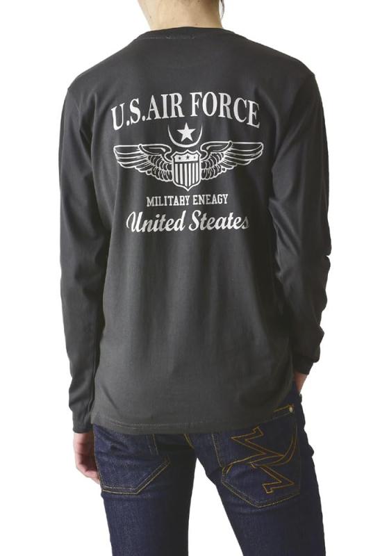 FLAG ON CREW (フラグオンクルー) バックプリントTシャツ メンズ クルーネック 長袖 カットソー ミリタリー アメカジ ロンT / D2G