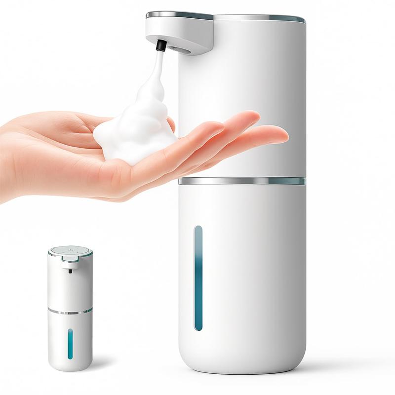 BENMA 380ml ソープディスペンサー 自動 泡 タイプ、非接触 自動 ハンドソープ ディスペンサー、泡タイプ 手洗い オートディスペンサー、ソープ・シャンプー用ディスペンサー、詰め替え 充電【非接触式、泡タイプ自動ソープディスペンサー】BENMAの泡タイプ自動ソープディスペンサーは、手をかざすだけでセンサーが感知し、泡が自動で吐出されるため、手を触れずに衛生的に使用でき、洗面所・キッチン・お風呂など、さまざまな場所で活躍します。【高感度0.25秒自動感知＆4段階吐出量】手をかざすると、わずか0.25秒で手を感知し、泡が吐出できます（感知距離：0-70mm）。また、0.3秒/0.8秒/1.5秒/2秒の4段階の吐出時間が選択でき、吐出量のご要望に応えます。(濡れた手でもタッチ選択できるので便利なデザインです)【IPX5防水、湿気の多い環境でも安心】IPX5レベルの防水性能を備えています。水しぶきに強く、安心して長く使えます。USB充電ポートにも防水用のゴムキャップが付いており、安全性を高めています。【穴あけ不要で、壁掛けも置きもでき】 付属の壁貼りホルダーを使えば、穴を開けずに壁掛けが可能で洗面台横にもそのまま置くのもできます。【380mlの大容量、泡タイプ＆液体タイプ対応】 380mlの大容量で詰め替え頻度を減らせ、泡タイプ・液体タイプのどちらの洗剤にも対応可能（液体洗剤を使用する場合は4〜6倍に希釈してください）【商品詳細】梱包内容：ソープディスペンサー本体 + 壁掛け用ホルダー + 充電ケーブル + 水差し + 説明書 、容量：380ml、素材：ABS、サイズ：20cm×7.5cm×11.22cm（約）、重量：240g（約）