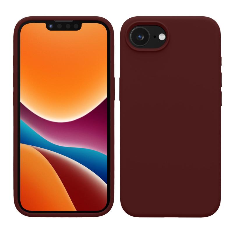 kwmobile スマホケース Apple iPhone 17e / iPhone 16e対応 ケース - TPU リキッド シリコン カバー - 耐衝撃 傷防止 サラサラ Case ボルドーバイオレット