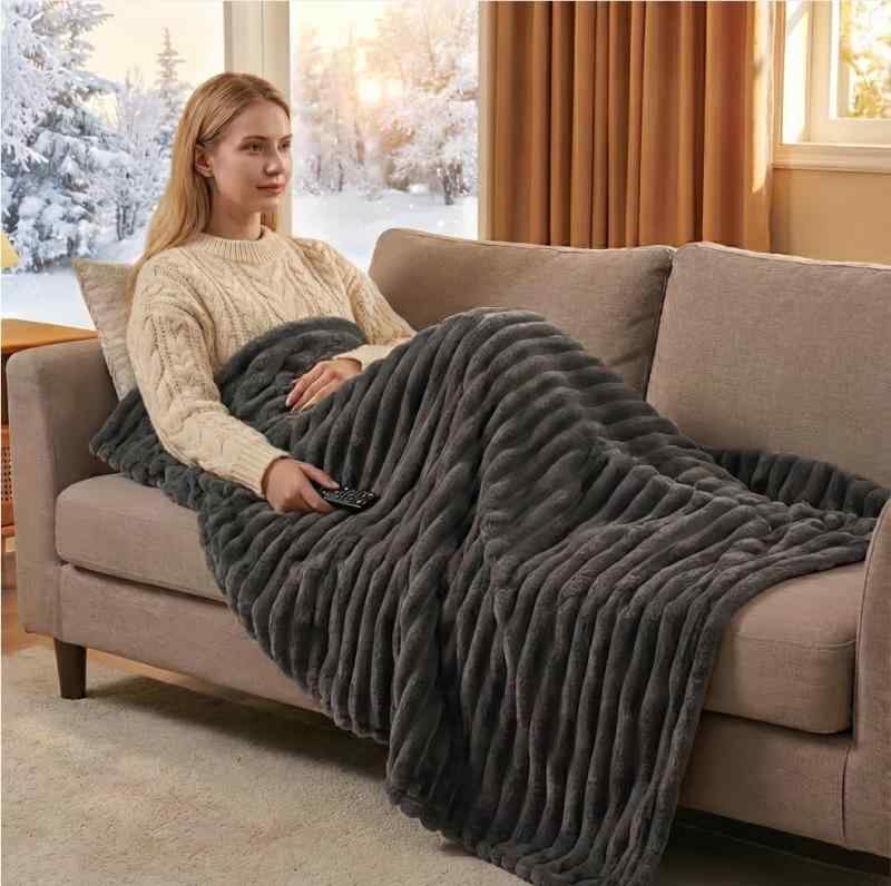 2025 電気毛布 敷き 掛け 190×130cm 大判サイズ 膝掛け 掛敷兼用電気ブランケット