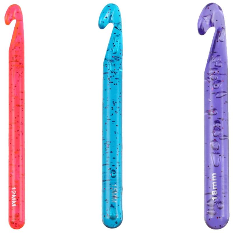 かぎ針セット 毛織り針セット かぎ針編みフックセット 編み物用 手編み ニット用 初心者向けのかぎ針編みキット 毛糸服 帽子など DIY用品 12mm 15mm 18mm 3色