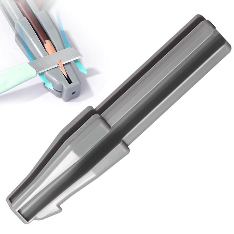 フラット 鉛筆削り 眉ペンシル 削り器 アイペンシルシャープナー4 In 1 化粧品ペン削りツール ポータブルで安全 補助ツール 様々な木製のアイブロウペンシルに適しています メイク初心者と