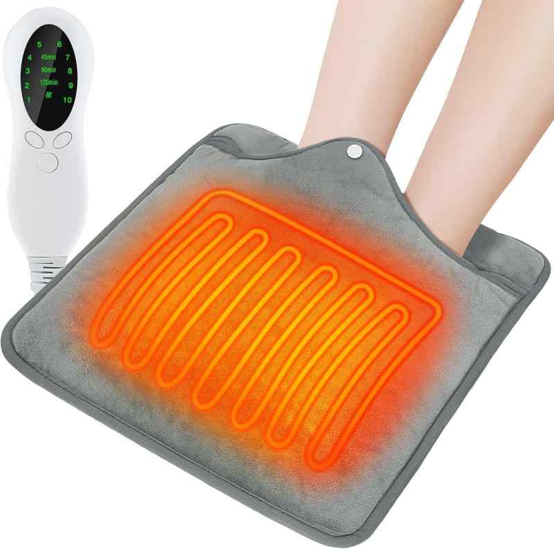 足元ヒーター 足温器 電気足温器 電気座布団 フットウォーマー フットヒーター 10段階温度調節 足 ...