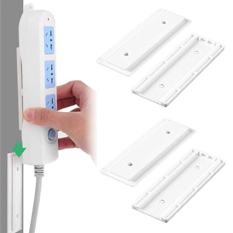 YFFSFDC 電源タップ固定器 移動可能 壁取付用 固定ブラケット 穴あけ＆ネジ止め不要 取り付け簡単